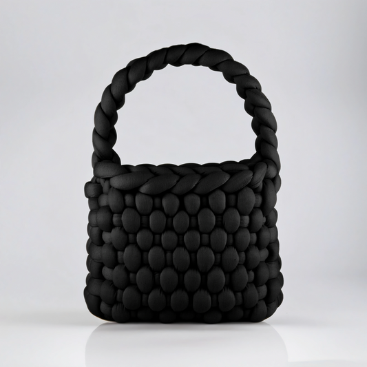 Black color Chunky bag chessboard shaped