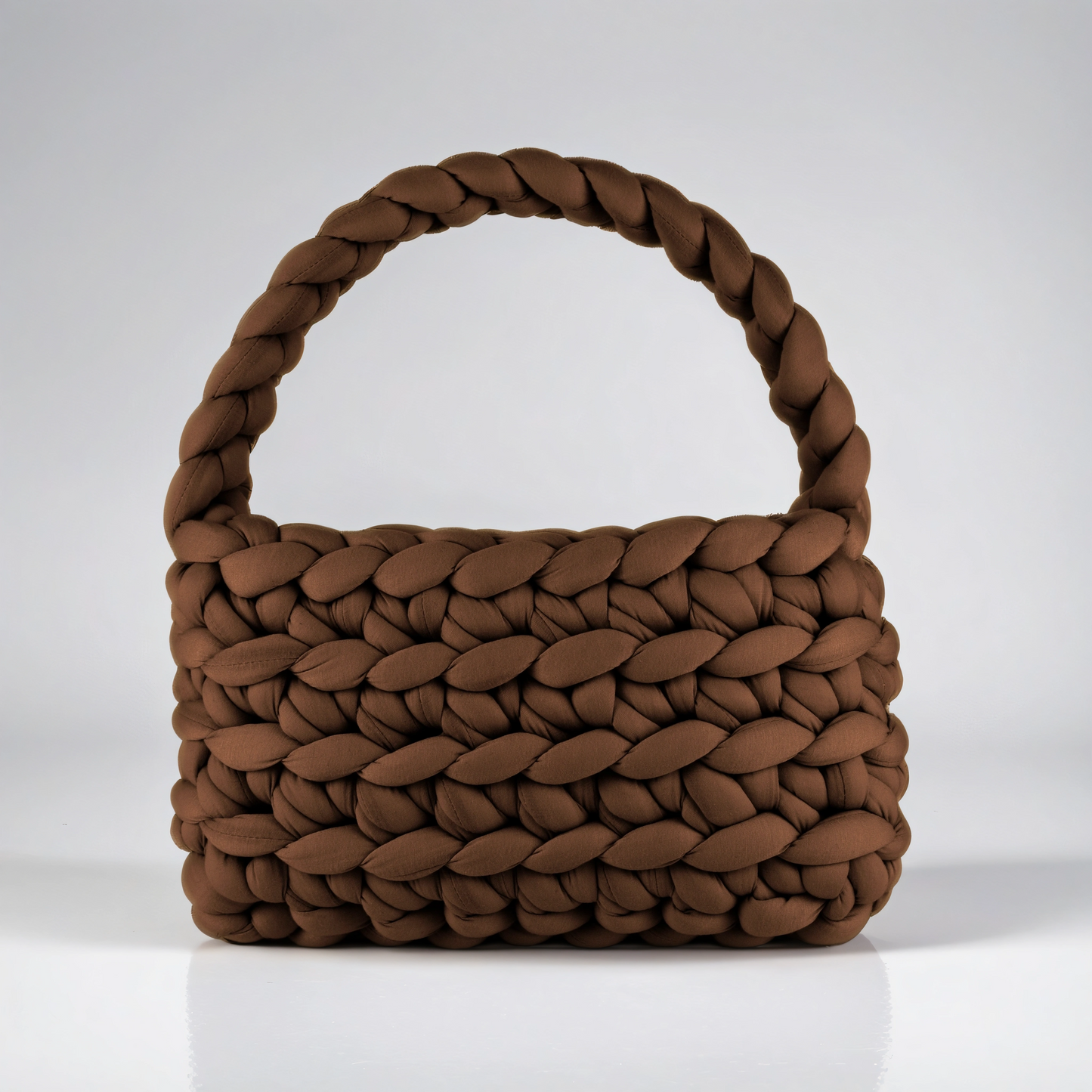 Brown color Chunky bag baguette-shaped 