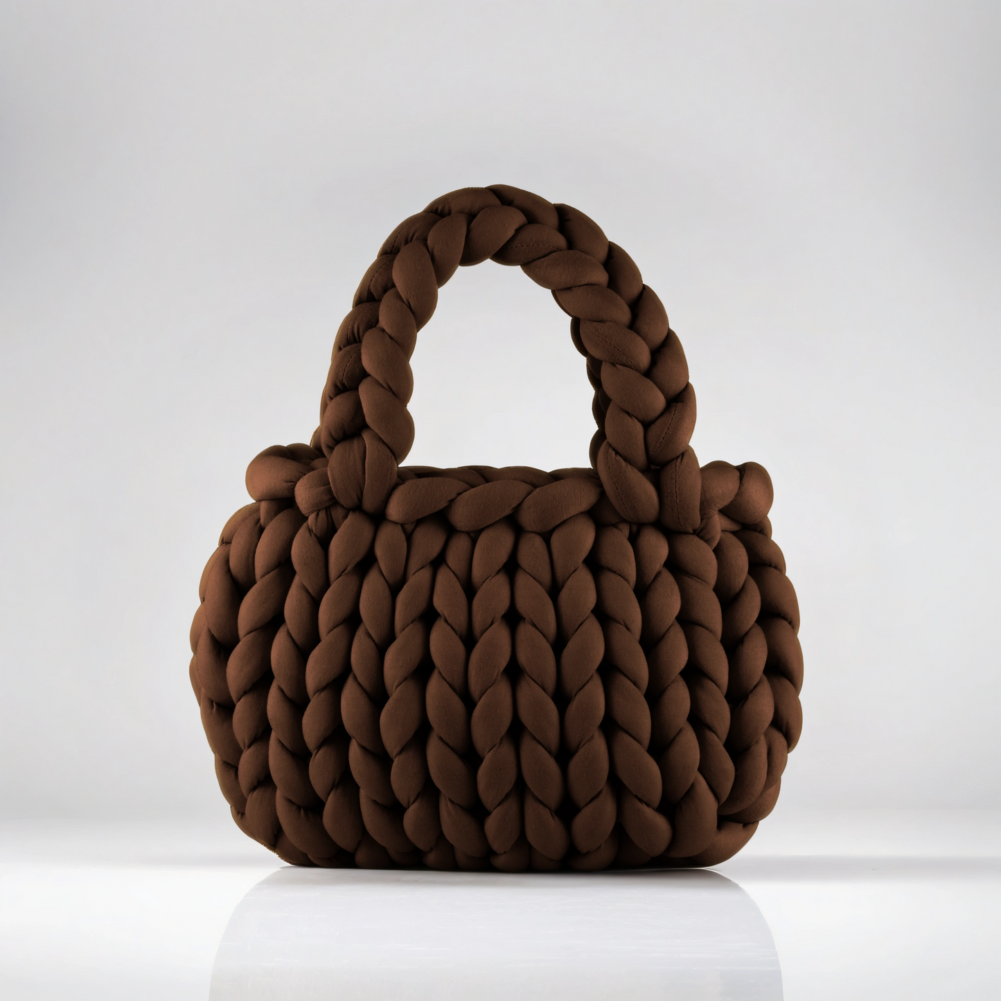 Brown color Chunky bag hobo shaped double handle