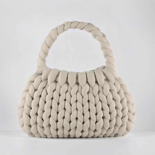 Cream color Chunky crescent shape bag