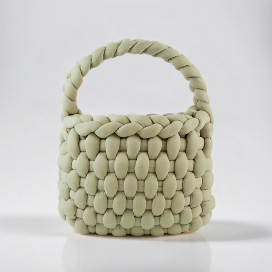 Cream color Chunky bag chessboard shaped 