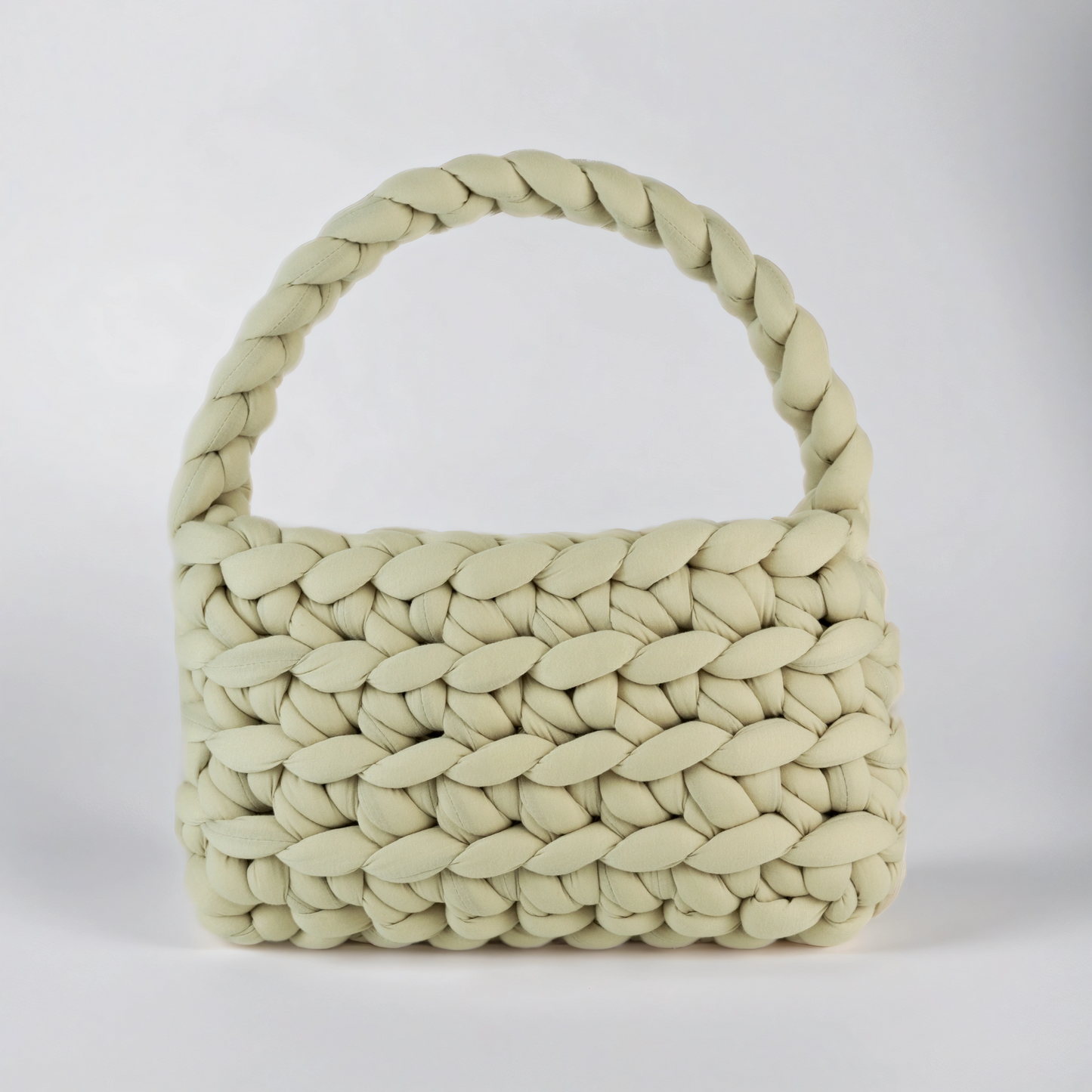 Cream color Chunky bag baguette-shaped 