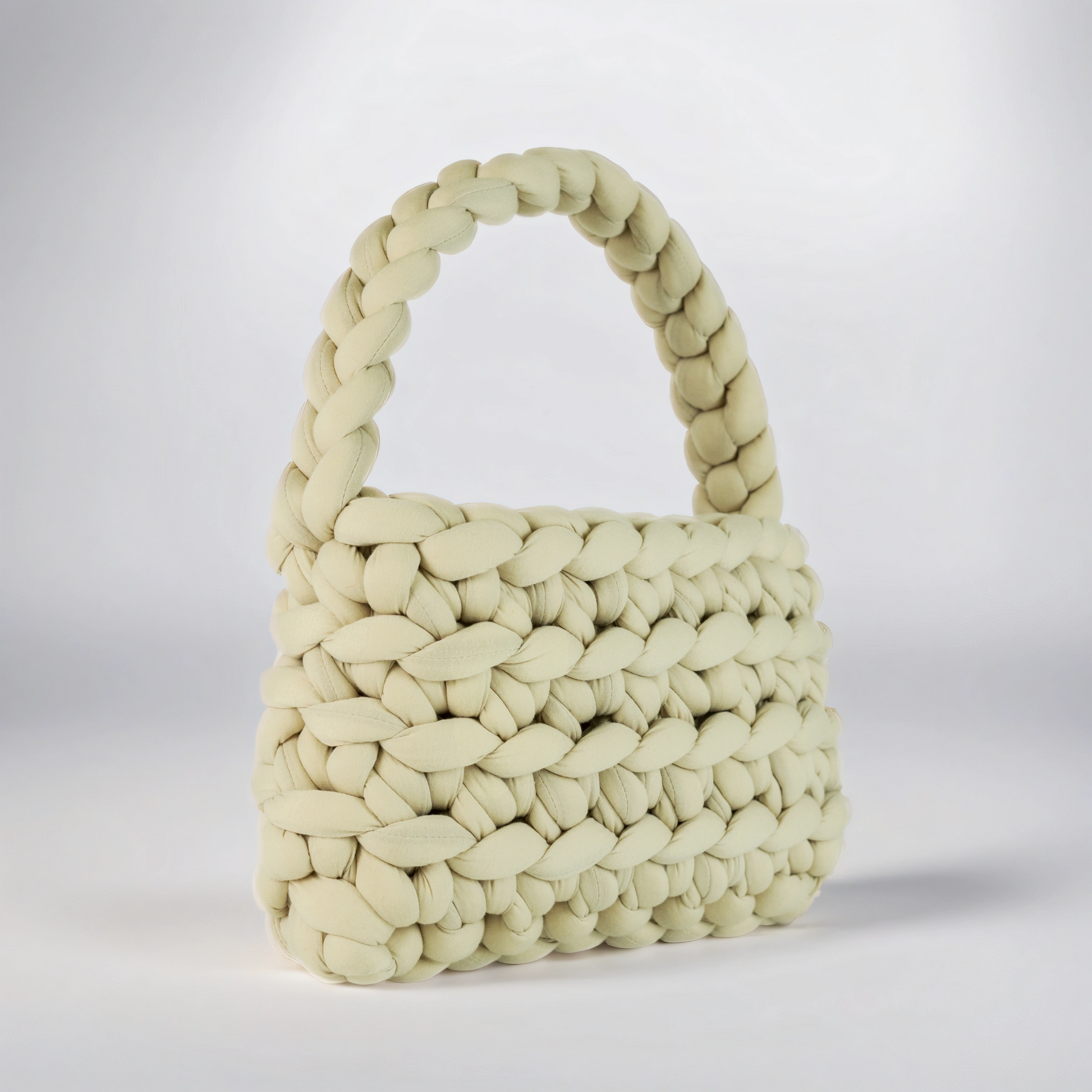 Cream color Chunky bag baguette-shaped diagonal 