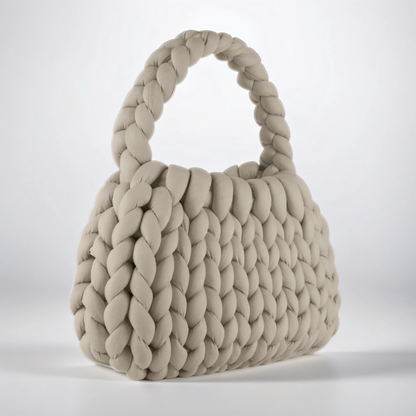 Cream color Chunky crescent shape bag diagonal 