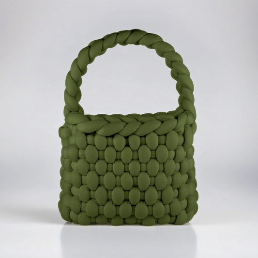 Green color Chunky bag chessboard shaped