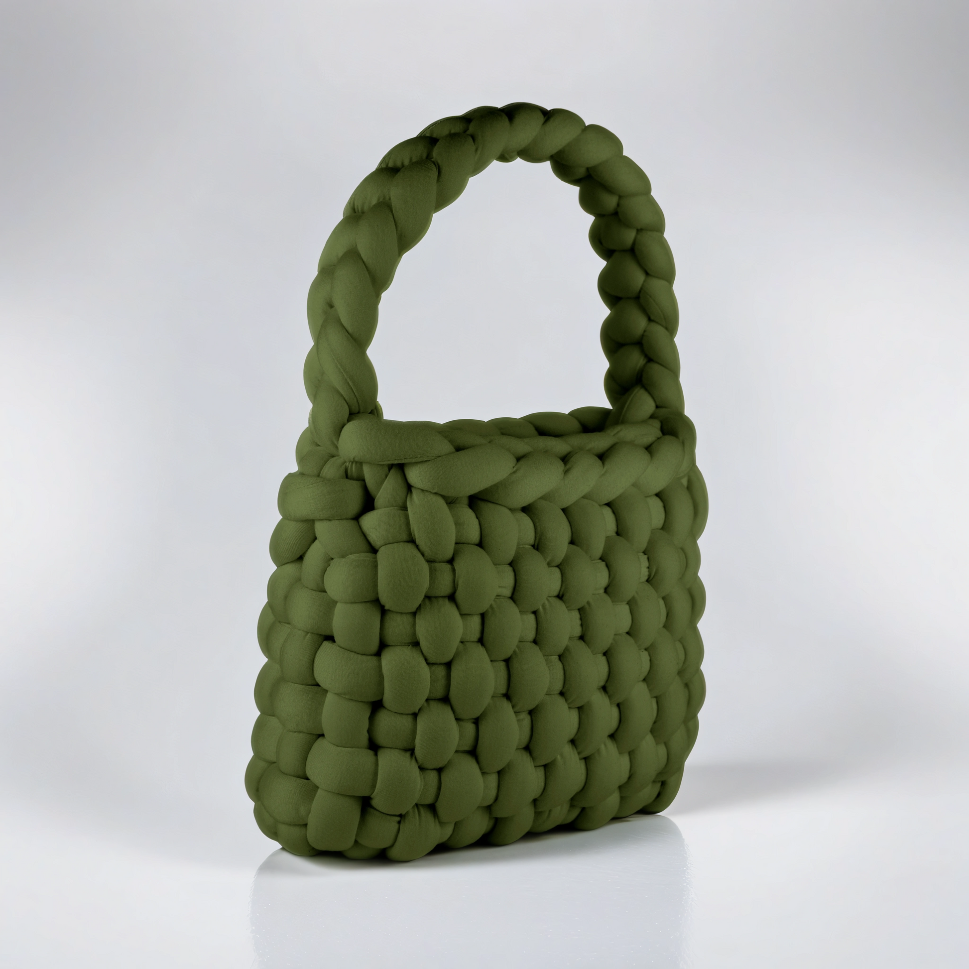 Green color Chunky bag chessboard shaped diagonal 