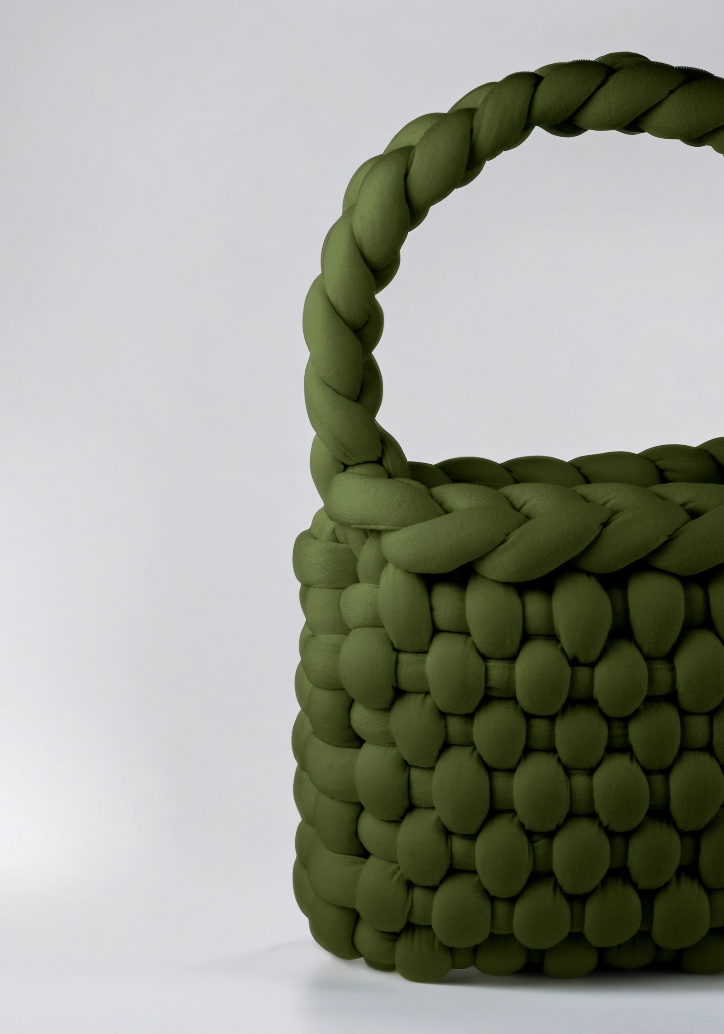 Green color Chunky bag chessboard shaped closed up half bag