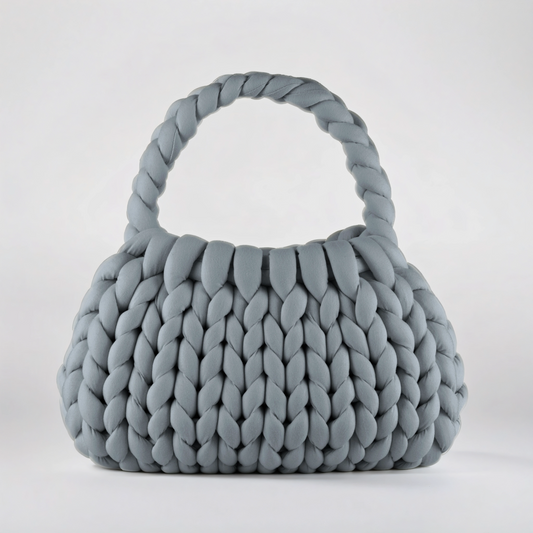 Light grey color Chunky crescent shape bag