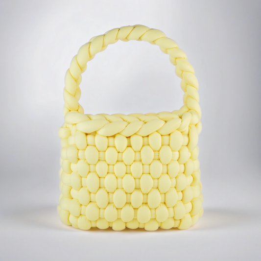 Yellow color Chunky bag chessboard shaped 