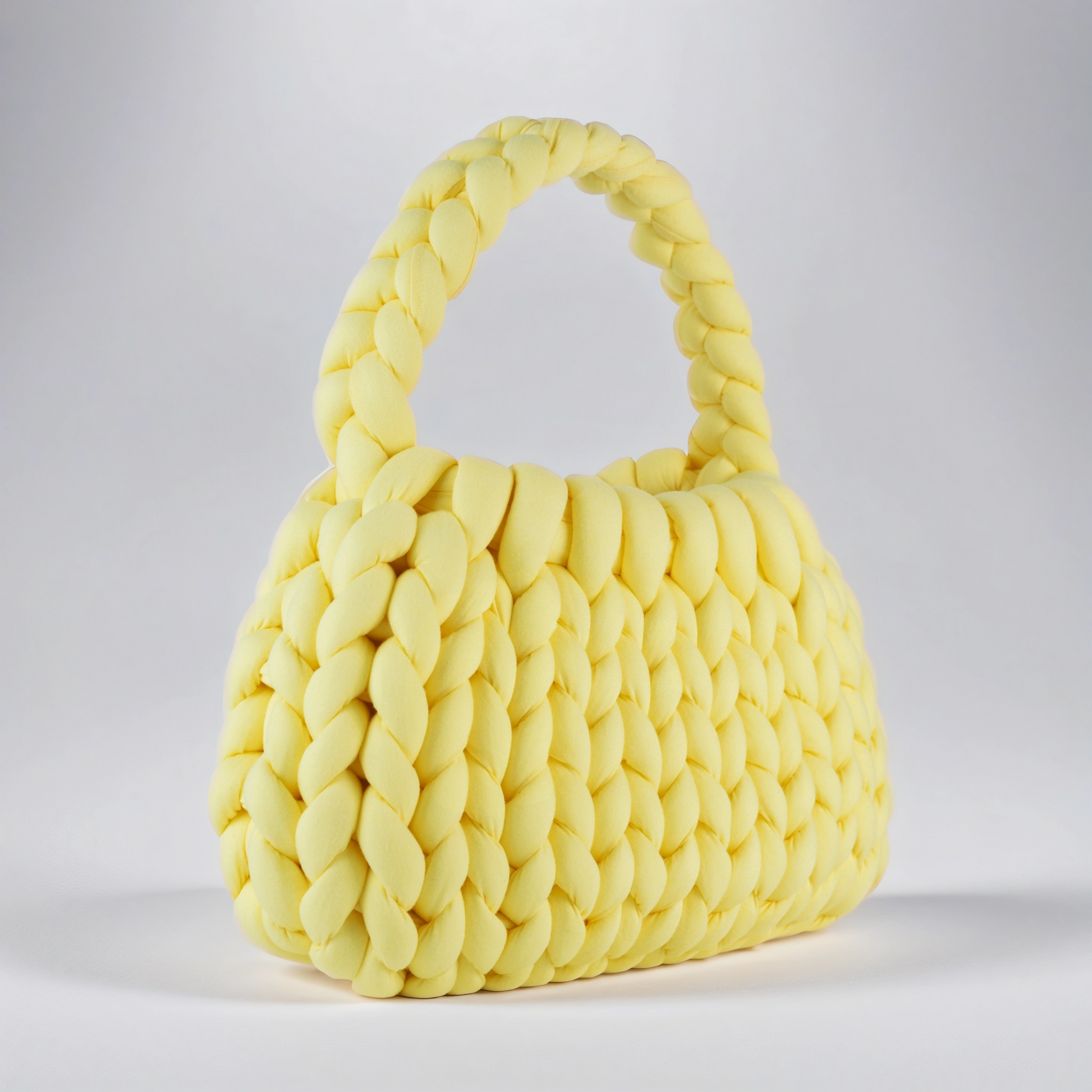 Yellow color Chunky crescent shape bag diagonal 